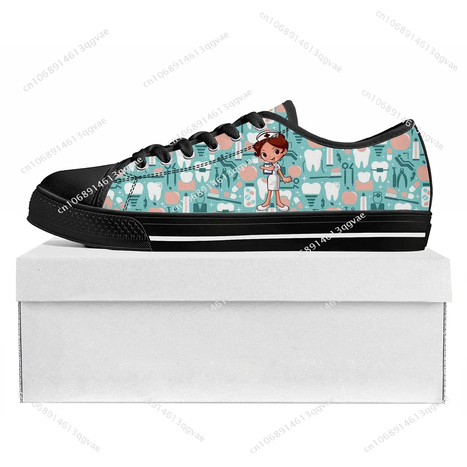 Tooth Dentist Cartoon Pattern Low Top High Quality Sneakers Mens Womens Teenager Tailor-made Shoe Canvas Sneaker Couple Shoes