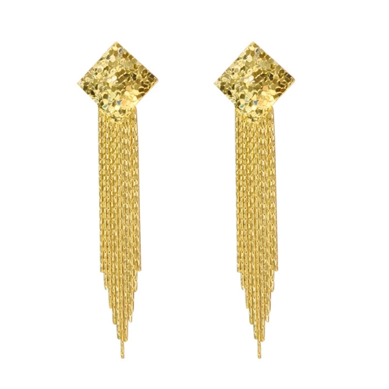 Bellux In-stock Design 925 Silver Sequin Tassel Long Earrings Simple Fashion Light Luxury High-end Earrings
