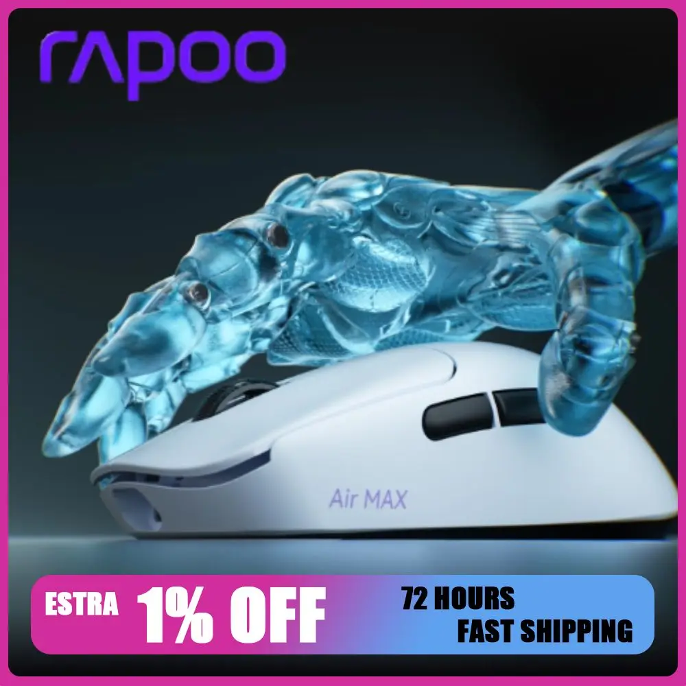 Беспроводная мышь Rapoo VT0Air MAX, двойной режим, двойной, 8 КБ, легкая, 3950, эргономичная, 39 г, геймерская мышь, подсветка, микро для Fps, ПК, подарки