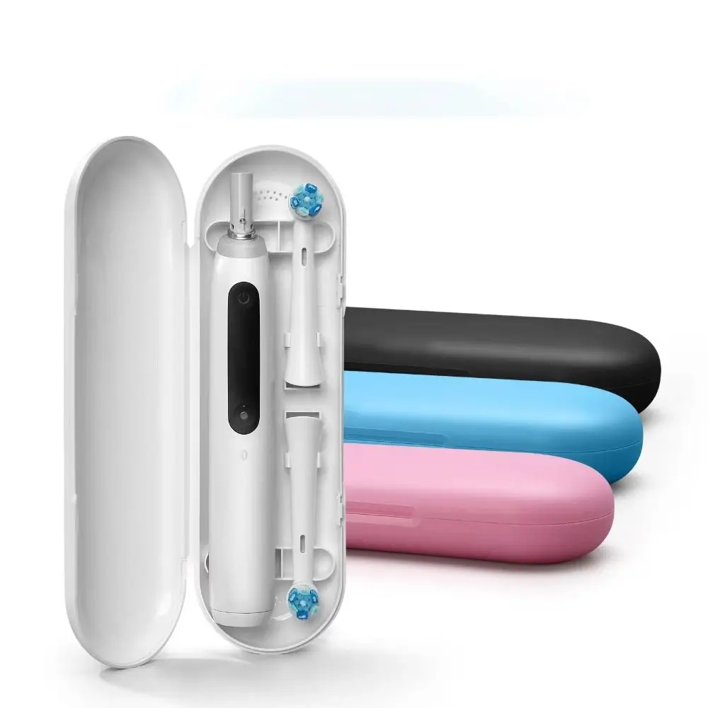 Caja de viaje portátil para cepillos de dientes eléctricos, almacenamiento diario a prueba de polvo, caja portátil para cepillos de dientes, diseño compacto para Oral B IO