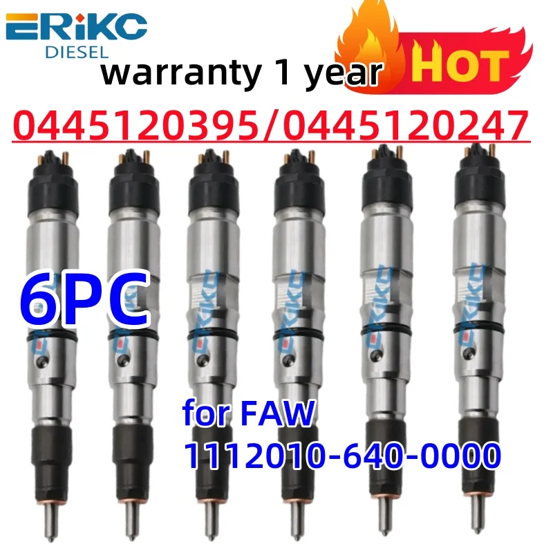 

6PC 0445120395 0445120247 0445 120 247 Oil Pump Injector 0 445 120 247 11120106400000 for FAW 1112010-640-0000 ERIKC