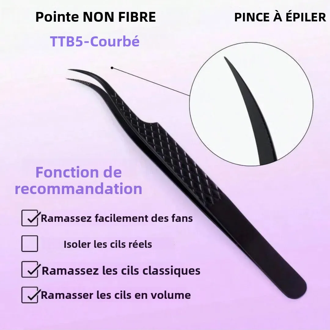 Zestaw 3 szt. Profesjonalne pęsety do rzęs, tytanowe, z zakrzywioną końcówką, narzędzie do nakładania sztucznych rzęs, narzędzie do modelowania rzęs z włókna, do pielęgnacji urody i zdrowia.