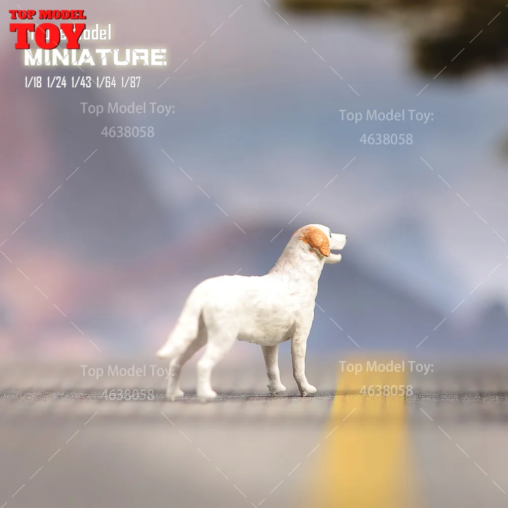 Painted Miniatures 1/64 1/87 1/24 1/18 1/24 Small Dog Animal Scene Figure Accessory Unpainted Model For Cars Vehicles Decoration