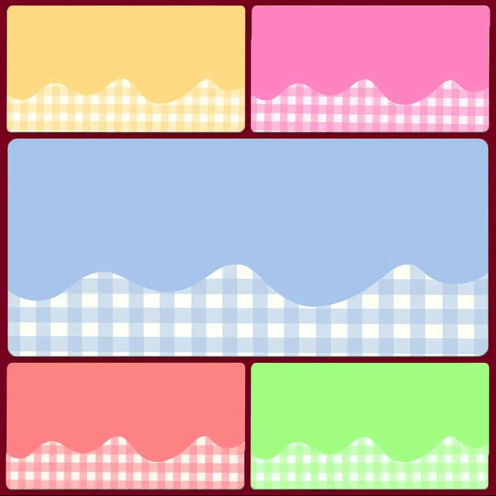 Retro Fresh Colored Cream Checkered Pattern Mouse Pad Large Gaming Mousepad with Stitched Edges Thickened Desk Mat PC