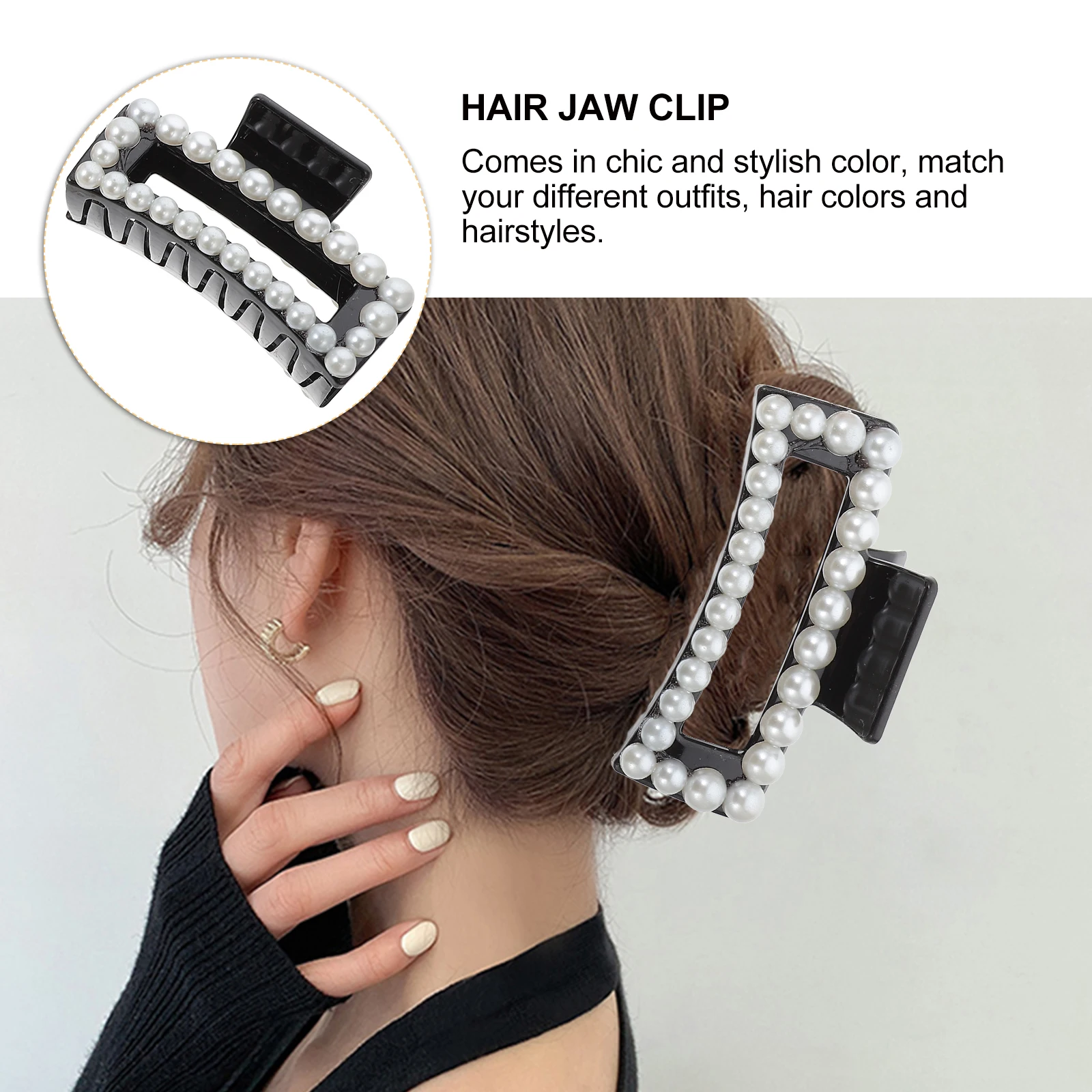 

1pcs Shark Hair Claw Square Black Claw Clips Women Jaw Clips for Hair Clasp Ornament Bath Makeup Travel Shopping