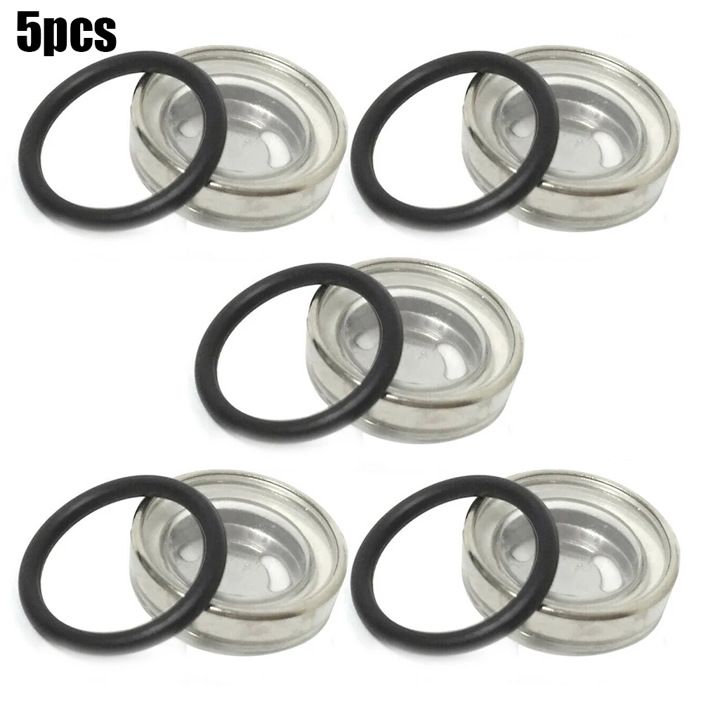 Brake Reservoir Sight Glass 18mm Brake Master Cylinder For Motorcycle Maintenance Metal ABS Material Silver Color
