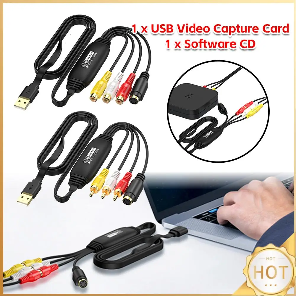 USB Video Capture Card VHS TV DVD VCR Audio Capture Adapter Card RCA To USB Video Converter for  PC