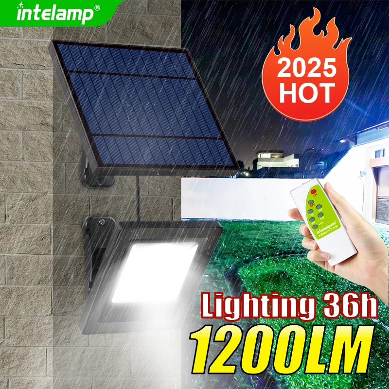 

1200LM Powerful Solar Light for Outdoor Solar Lamp Sunlight Motion Sensor Light Remote Control Waterproof Garden Wall Yard Lamp