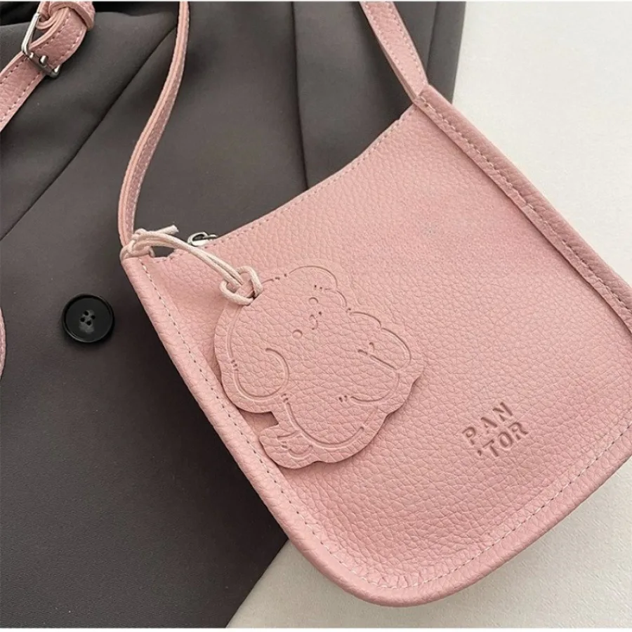 Borsa a secchiello coreana alla moda e generosa con grana di litchi per pendolarismo, senso senior della semplicità, borse a tracolla da donna