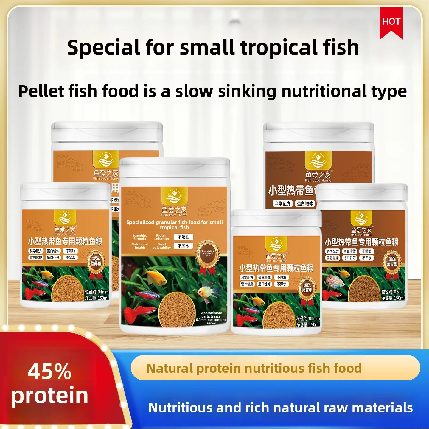 Fish Love Home Tetra Fish Food - Color Enhancing Micro Granules for Neon Tetras, Guppies, Livebearers & Nano Fish
