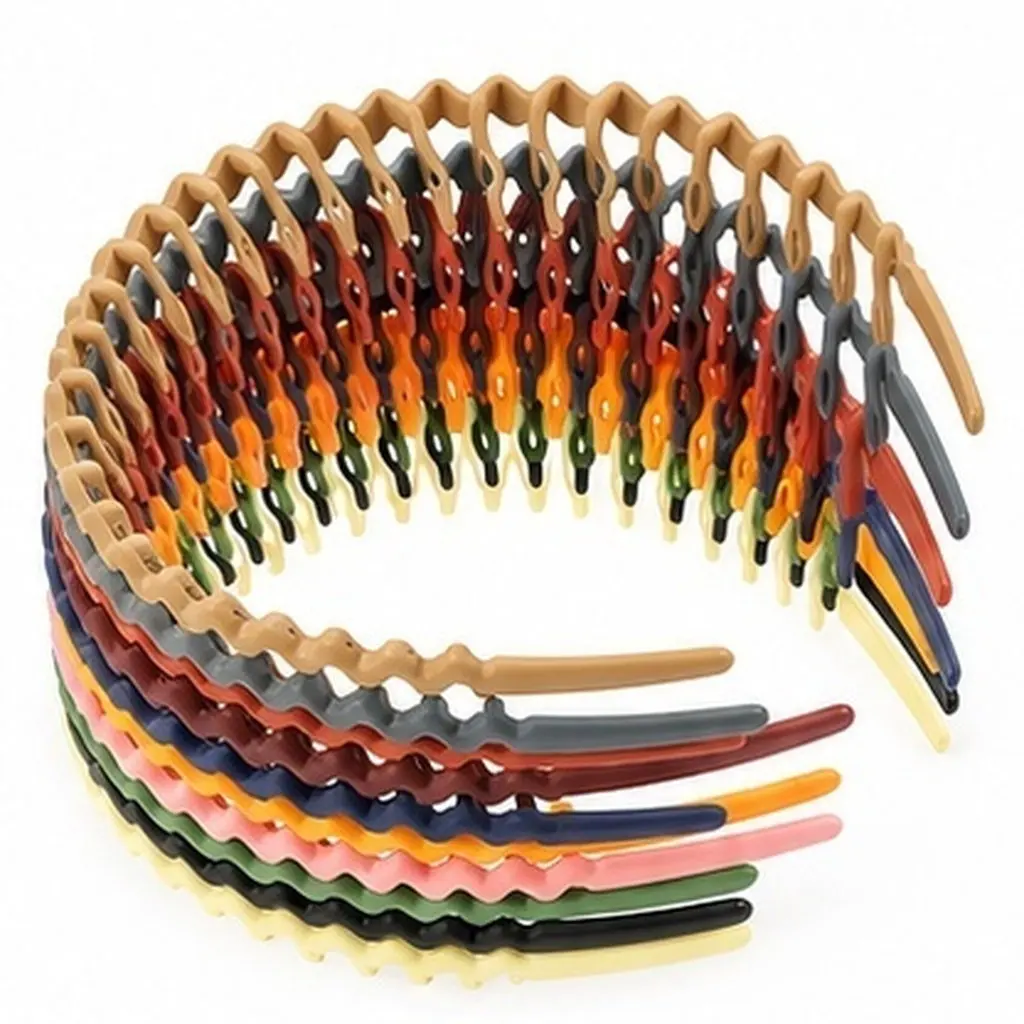 10pcs Women's Plastic Teeth Headbands – Stylish, Comfortable & Secure Hair Bands for All Hair Types, Wet or Dry