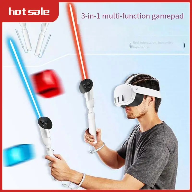 VR Extension Handle VR Game Controllers Handle Extension Pole Lightsaber Handles Extension Grips For Meta Quest 3S VR