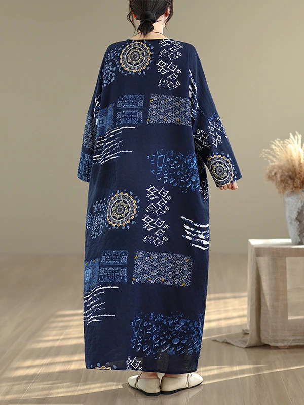 فضفاضة تناسب طويلة Sve V-Ne مطبوعة القطن الكتان التخسيس المرأة الدكتور الأشعة فوق البنفسجية حماية عادية مستقيم قطع الربيع Faion