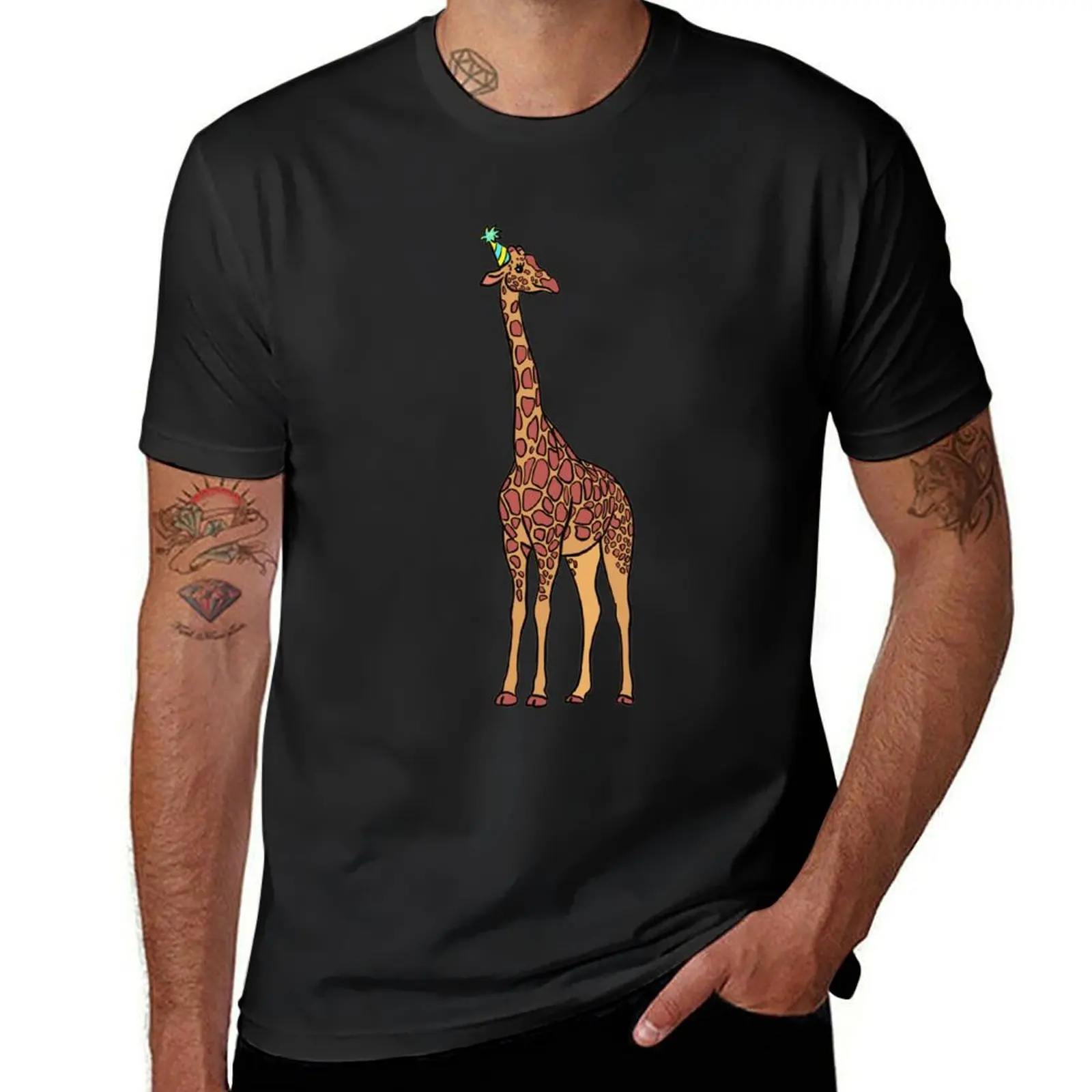 Colorful Party Giraffe T-Shirt Blouse aesthetic clothes t shirt men