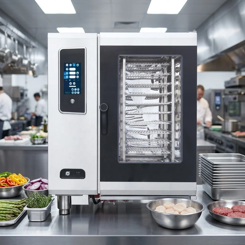 Programmable 10-Tray Electric Combi Oven Steamer With Boiler
