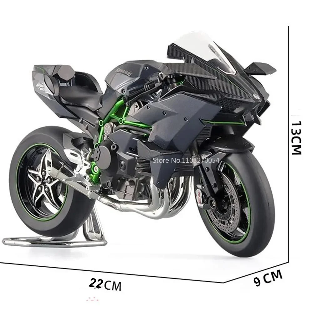 1/9 Kawasaki H2R Motorcycle Model Car Toy Alloy Diecast with Sound Light Vehicles Collection Decoration For Boys Birthday Gift