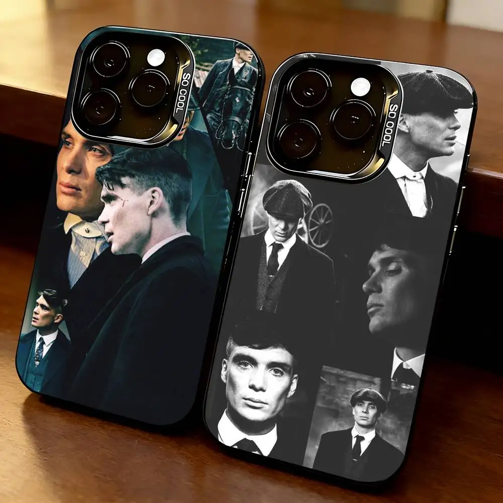 

Movie P-Peakys-b-Blinder Phone Case For iPhone 17,16,15,14,13,12,11 Plus,Pro Max,XS,Colored Silver Plated Inside Cover