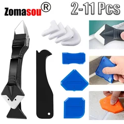 5in1 Silicone Scraper Squeegee Glue Remover Knife Caulking Angle Beauty Crack Trowel Tool Grout Scraper Kit Multifunctional Home