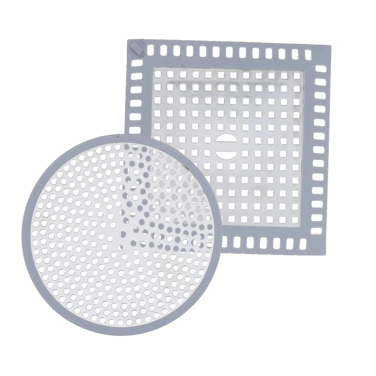 

2pcs Stainless Steel Floor Drain Cover Round Square Universal Shower Drain Replacement Covers Anti-Clogging Bathroom Kitchen