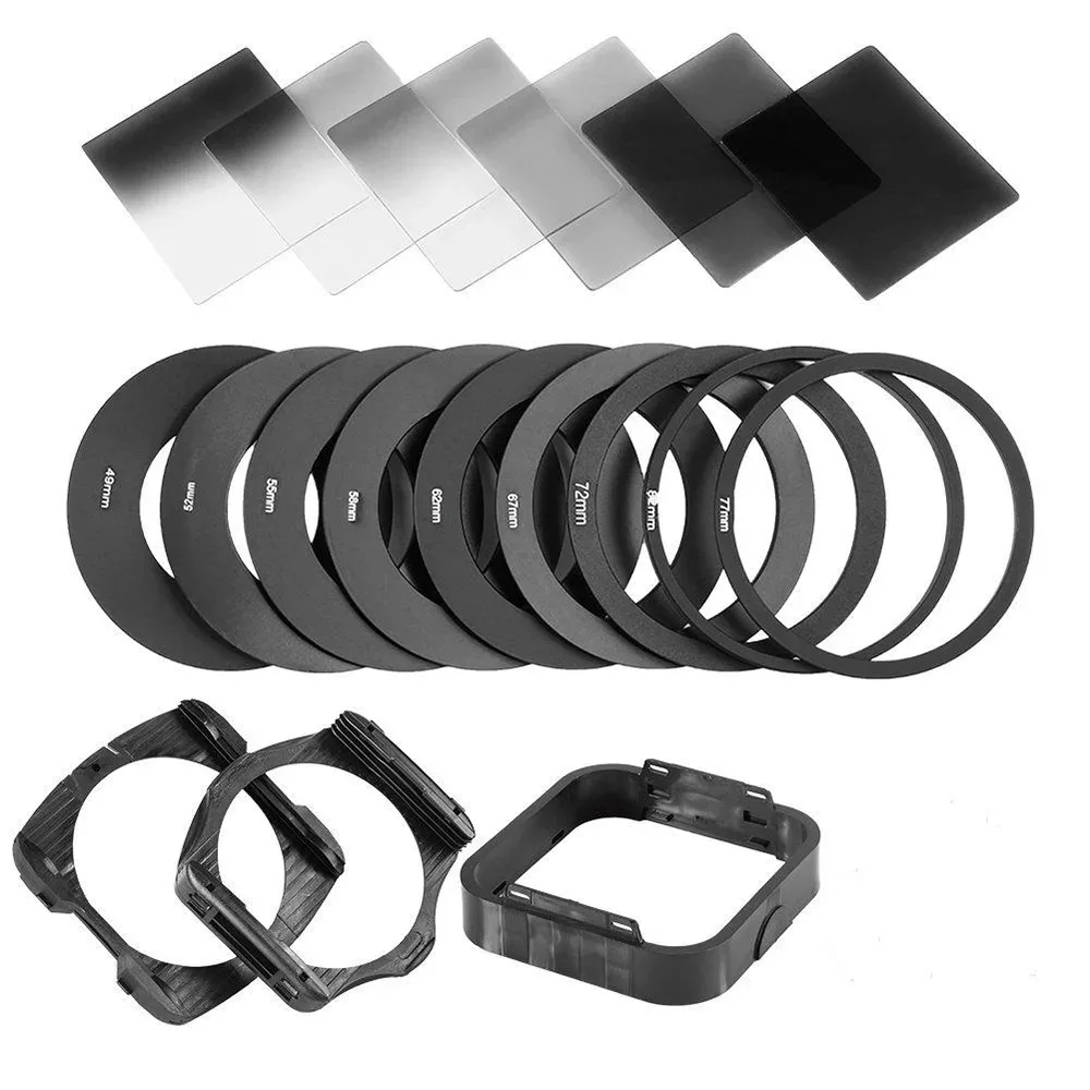 Walkingway Polarizing Filter Cokin P Series Filter Holder ND 2 4 8 16 Square Gradient Filter Camera Hood Adapter Rings for DSLR