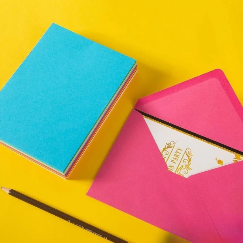A4 Hot Sale European Color Envelope Western Solid Color Blank Small Envelope Invitation Letter Greeting Card Envelope Spot