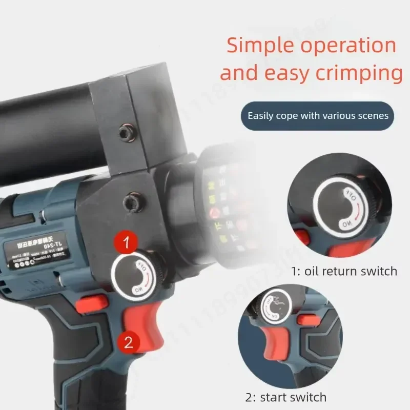 SL240 240mm Brushless Motor Rechargeable Electro Hydraulic Crimping Pliers Copper Nose Terminal Crimping Tool for