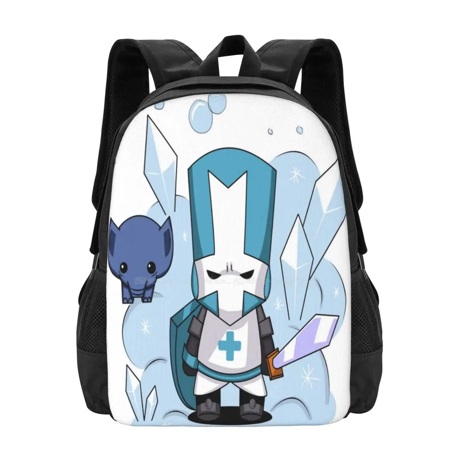 Castle Crashers Blue Knight School Bags Travel Laptop Backpack Castle Crashers Blue Knight Gaming Ice