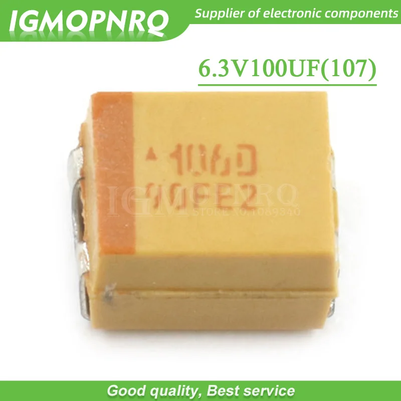 

Танталовый конденсатор 3528 МКФ 100 в 6,3 SMD, емкость 107 в мкФ, новый оригинальный IGMOPNRQ, 10 шт.