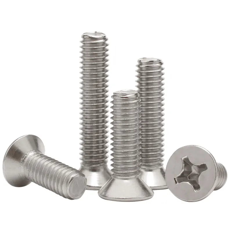 5/10/50Pcs Cross Phillips Flat Countersunk Head Screw M1 M1.2 M1.4 M1.6 M2 M2.5 M3 M3.5 M4 M5 M6 M8 304 Stainless Steel Bolt