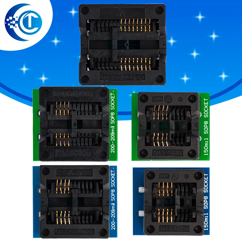 EZP2010 Programmer Adapter | SOP16 to DIP8 Wide Body Socket (150~300mil) for IC Programming