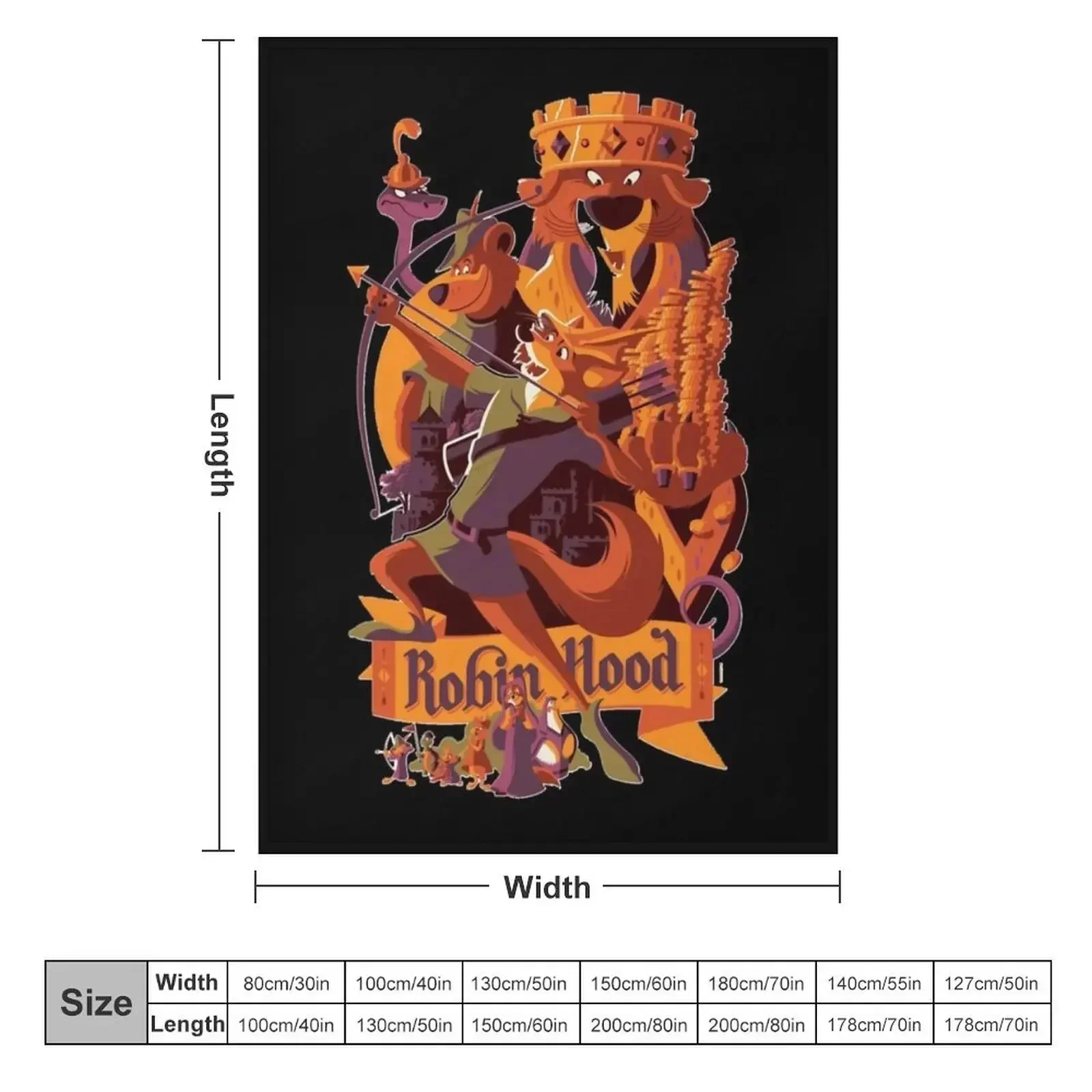 Robin hood cartoon merch Throw Blanket couch cozy soft plush fuzzy picnic outdoor blanket