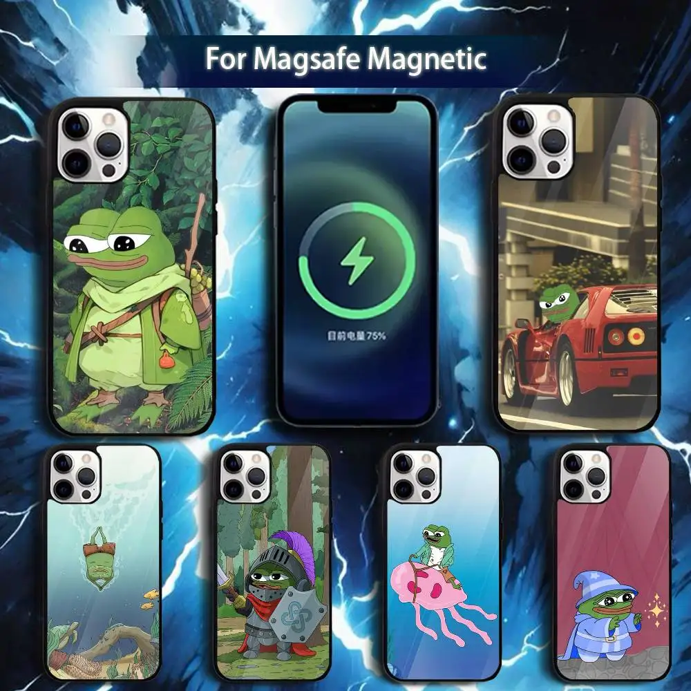 

P-Pepe F-Frog Funny Phone Case For iPhone 17,16,15,14,13,12,11,Pro,Max,Plus,Mini,Magsafe,Magnetic Wireless Charging Case