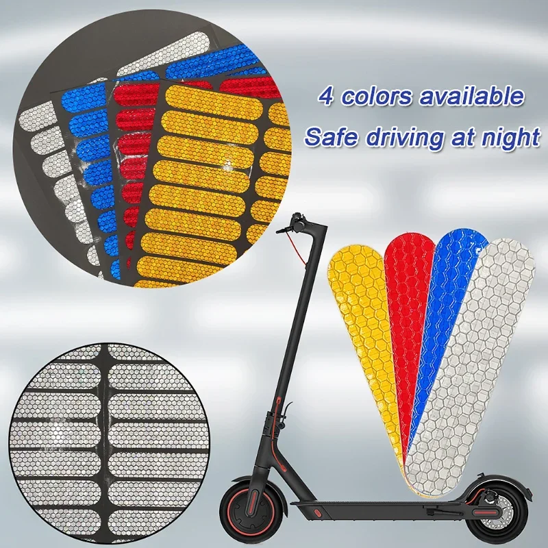 Scooter Wheel Reflective Stickers - Side Warning Luminous Film Stickers, Accessories for Improving Visibility and Travel Safety