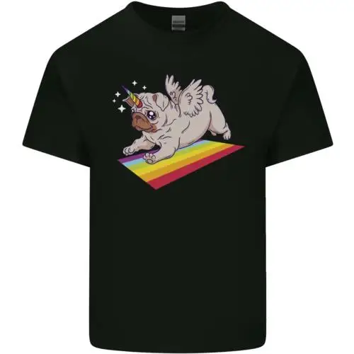 Ein Einhorn Mops Hund Herren Baumwolle T-Shirt