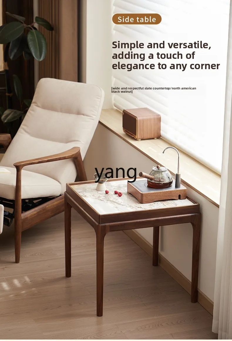 LMM solid wood rock slab edge few living room household tea table small table sofa side coffee table