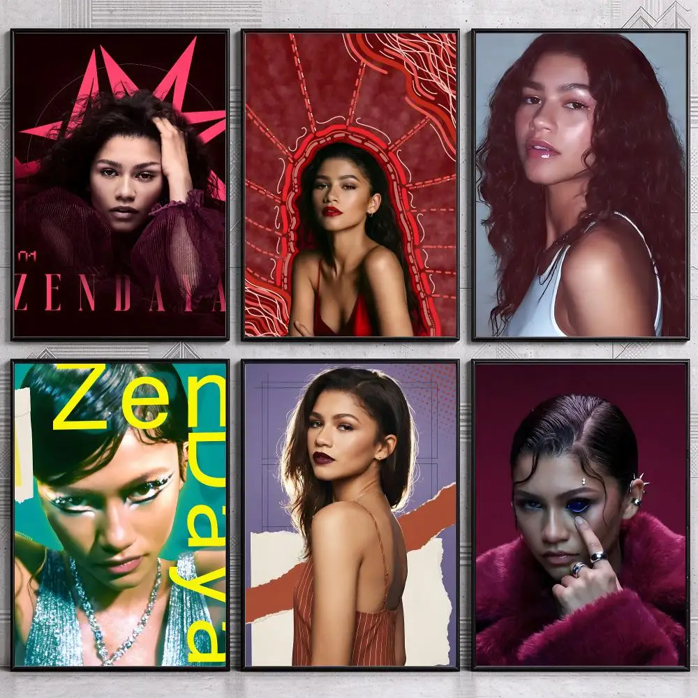 Famous Actress Cinema Art Fanart Portrait Wallart Zendaya Poster Modern Wall Art Bedroom Living Room Print Unframed