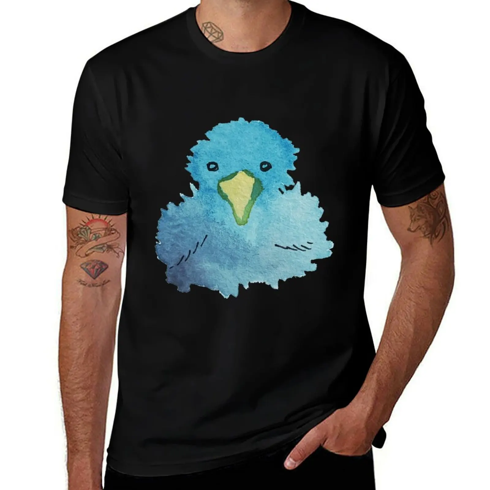 

Watercolor Birb T-Shirt oversized graphic tee clothes valentines clothes graphic shirts oversized t shirts for men