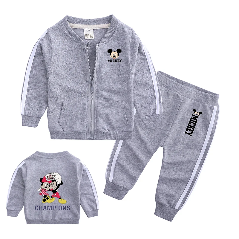 

Disney Baby Boy Girl Tracksuit Outfit Zipper Coat And Sports Pants 2-Piece Set Casual Newborn Clothing Set