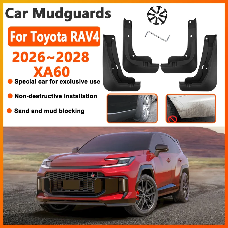 

4 шт. автомобильные брызговики для Toyota RAV4 XA60 MK6 2026 2027 2028 брызговики брызговики крылья автомобильные аксессуары брызговики