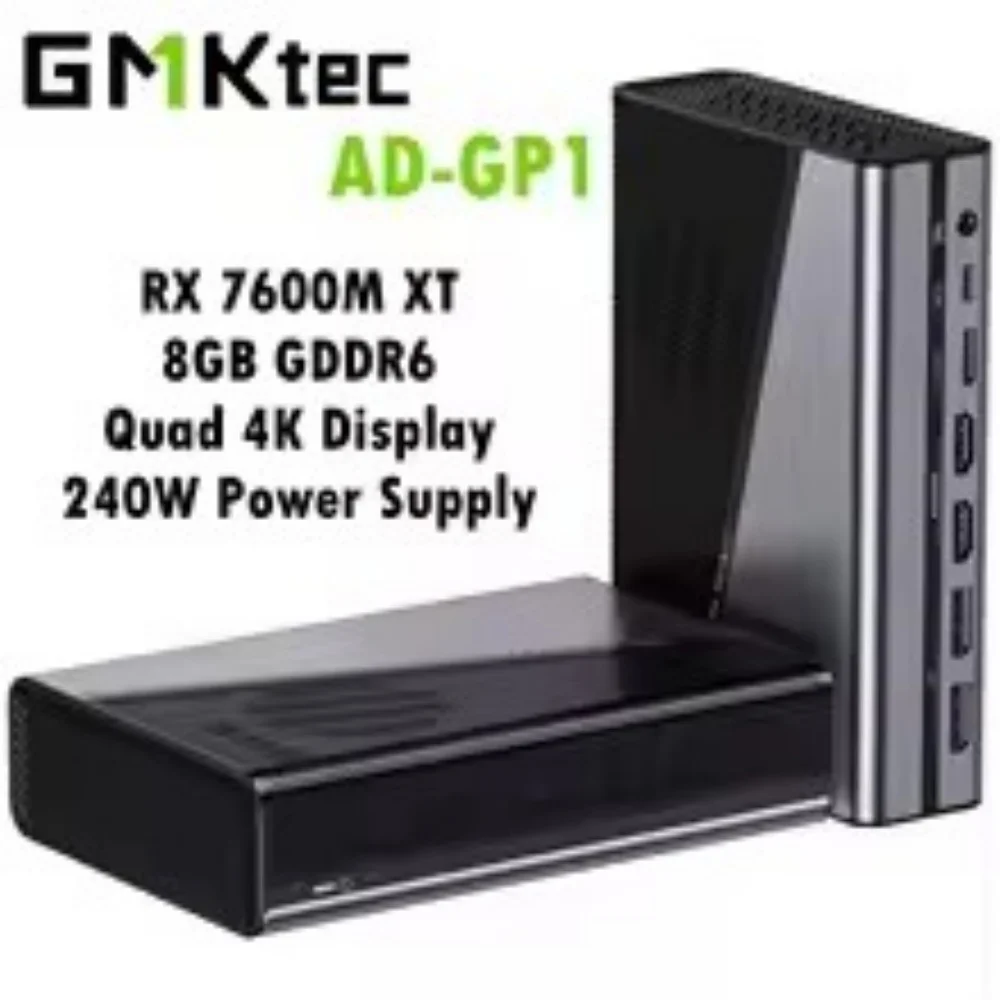 بطاقة الرسومات GMKtec AD-GP1 RX 7600M XT 8GB GDDR6 HDMI2.1 DP2.0 Oculink PCIE4.0 USB4.0 Quid 4K عرض للعبة الرياضات الإلكترونية للكمبيوتر