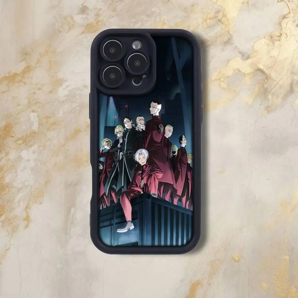 Coque de téléphone Tokyo r-vengeance Anime pour iPhone 17,16,15,14,13,12,Pro,Max,Plus,E,SE4,Air, émeri noir, couverture complète en TPU