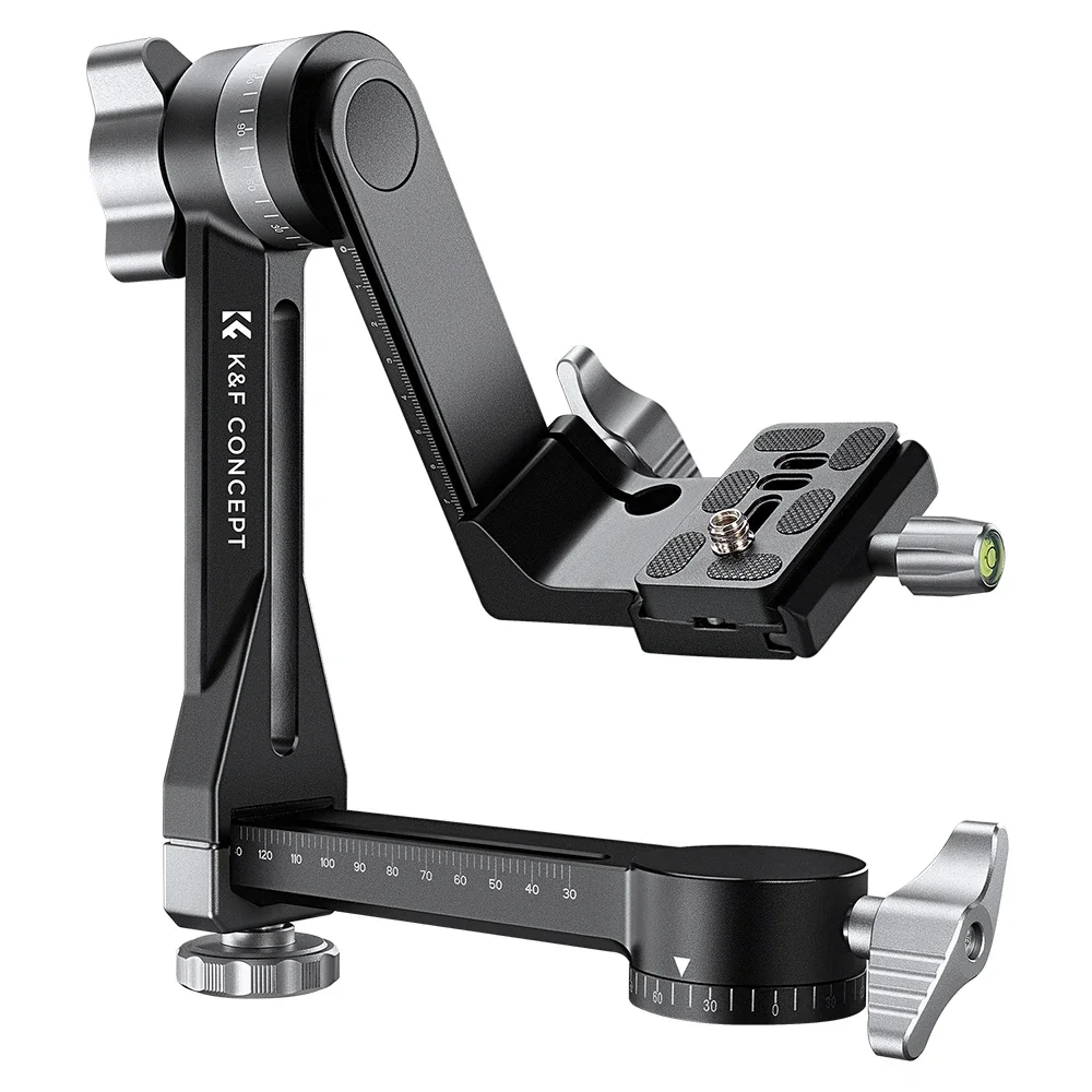 K&F CONCEPT Statief Gimbalkop CNC aluminiumlegering Heavy Duty 360° °   Panoramische kop met Arca 20kg/44lbs belasting voor DSLR-camera's