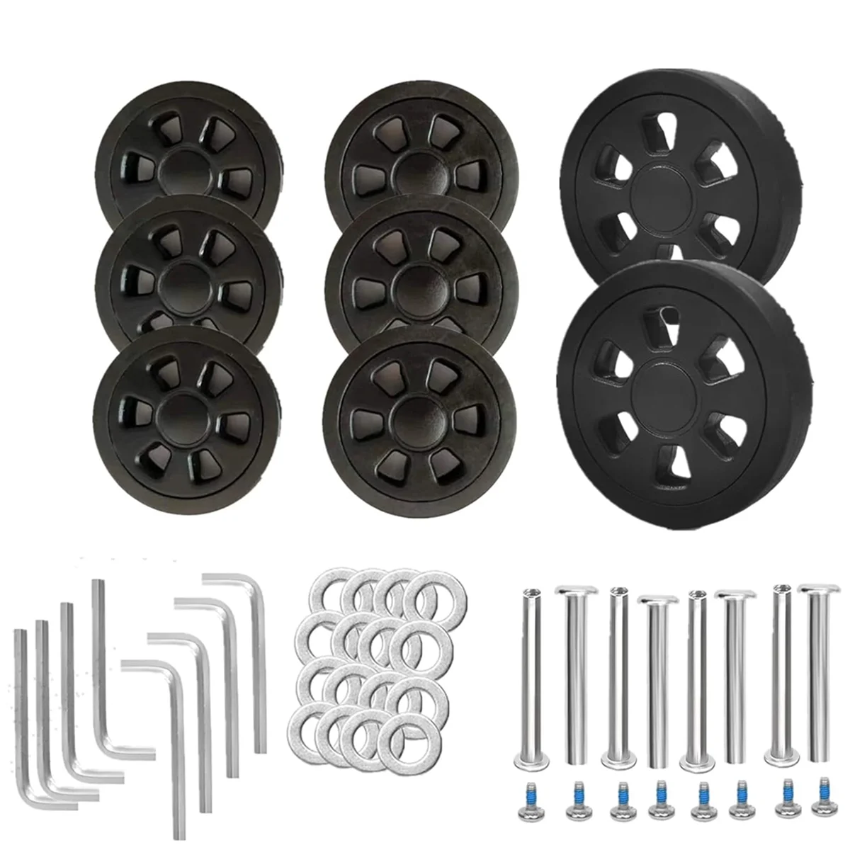 

8pcs Suitcase Wheels Replacement,2.36in/60mm Thick 0.47in/12mm Resistant Rubber Mute Caster Replacement Luggage Wheels A