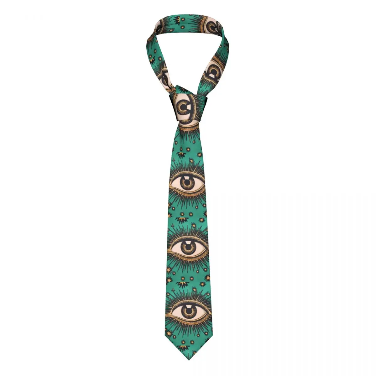 Classic All Seeing Eye Art Neck Tie Men Custom Silk Evil Mystic Eyes Neckties for Office Gravatas