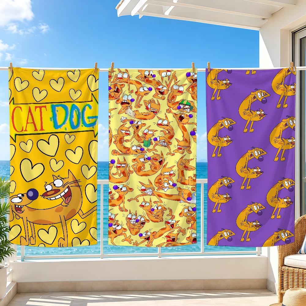 Cartoon C-CatdogS Cute Towel Bath Beach Oversized Soft Ultra Absorbent Quick Drying Large Pool Travel Camping Bathroom