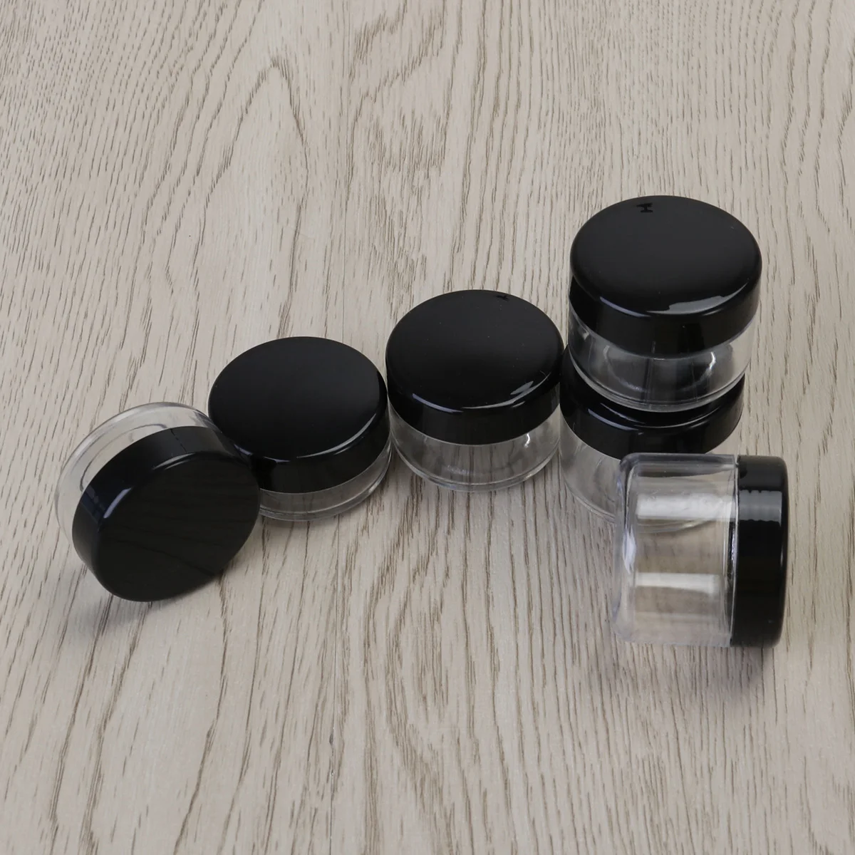 

6pcs 10g 15g 20g Empty Containers Travel Size Refillable Jars Eyeshadow Cream Lotion Lip Balm Clear Plastic Sample