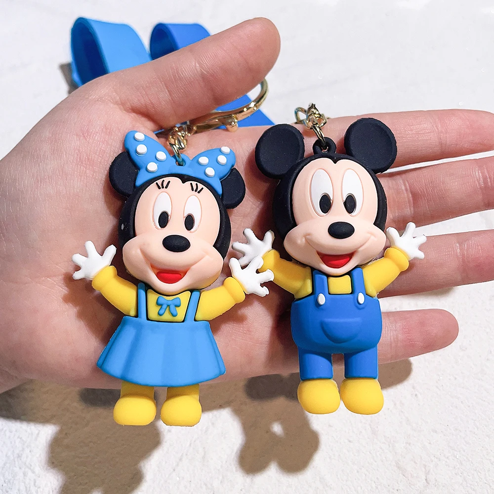 Disney Cartoon Anime Accessories Mickey Keychain Cute Minnie Keyring Student Bag Pendant HangingCar Key Chain Couple Kids Gift