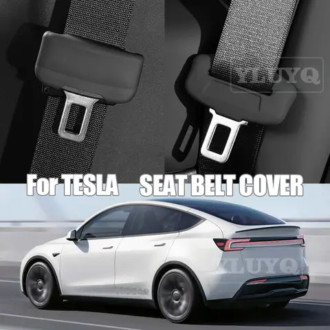 For Tesla Model Y 3 S X Seat Belt Protective Cover 3 Renewed Silicone Collision Protection Cover Interior Decoration Accessories