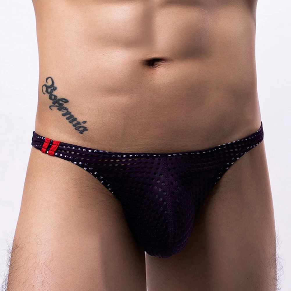 

Мужские трусы-стринги с сетчатым карманом и низкой посадкой, спортивные, удобные, для мужчин