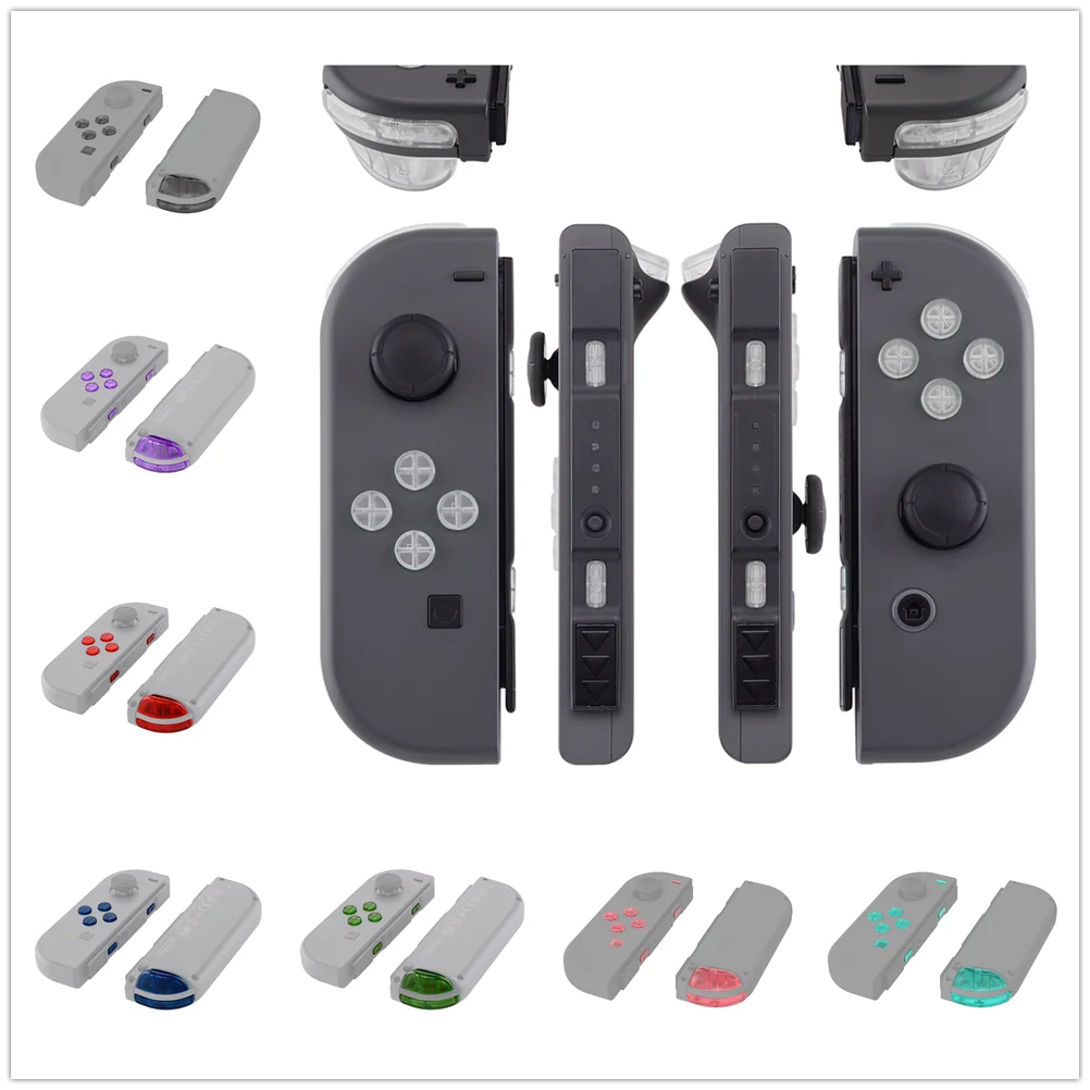 eXtremeRate Clear ABXY Direction Keys SR SL L R ZR ZL Trigger Full Set Buttons with Tools for Nintendo Switch JoyCon and OLED